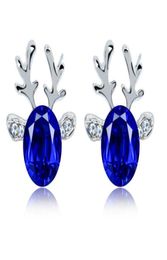 Women Xmas Gift Elegant Jewellery Christmas Pearl Deer Earrings Reindeer Ear Stud GB13537017204