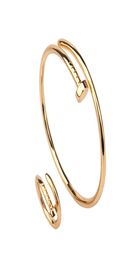 Simple personality fashion nail Bracelet bare Stainless Steel Gold Plated female no drill opening nail bracelet for girlfriend3207713