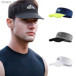 Visors Summer Sun Hats Running Caps for Men Women Quick Dry Breathable Mesh Visor Hat Top Empty Tennis Golf Cycling Hat Baseball Cap Y240417