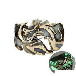 Couple Rings Luminous Individuality For Women Men Necessary Accessories Nightclubs Bars Personality Dragon Fashion Jewelry Ring Drop Dhsip