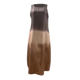 Casual Dresses Summer Dress Stylish Gradient Colorblock Midi For Women Parties Beach Dates Outings Vest Type