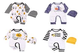Newborn Baby Jumpsuit My 1st Halloween Striped Onesies Infant Cartoon Long Sleeve Jumpsuits Kids Boys Clothes Girls Outfits With H7825719