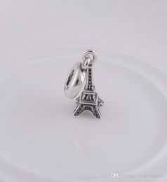 Eiffel tower chrams Jewellery Findings Components Charms beads pendants S925 sterling silver fits for style bracelets ale086H98715924