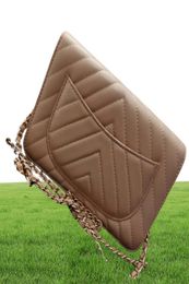 Realfine888 Wallets 5A WOC Caviar Grainy Quilted Flap Classic Wallet on Chain for women Gold hardware with Dust BagBox3277504