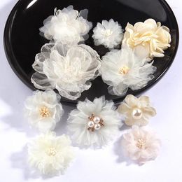 Decorative Flowers 10 Pcs/Set Mix Fabric Simulation Flower Head Decoration Artificial For DIY Accessories Wedding Invitation
