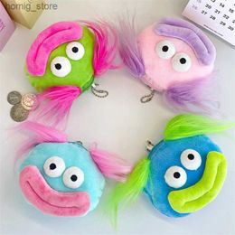 Plush Keychains Colourful Dopamine Doll Zipper Money Bag Sweet Mini Plush Doll Coin Purse Multifunctional Wallets Children Cartoon Card Holders Y240415