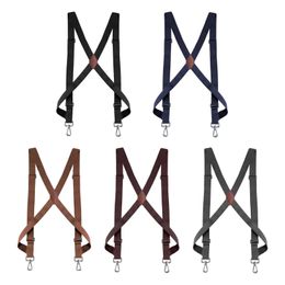 Mens Suspender Heavy Duty Swivel Hooks Elastic Straps X Type Adults Adjustable for Belt Loops Trucker Suspenders Supplies 240401