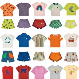 BC 24 SS Kids T Shirts and Shorts Clothing Sets for Girls Boys Cute Print Short Sleeve Tees and Pant Clothest Sets 240403