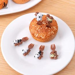 Forks Animal Koala Fruit Fork Mini Cartoon Children Snack Cake Dessert Pick Toothpick Bento Lunches Party Decoration