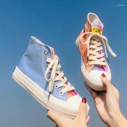 Casual Shoes UV Color Changing Canvas For Women Sneakers High Top Students Woman Big Girls Zapatos De Mujer