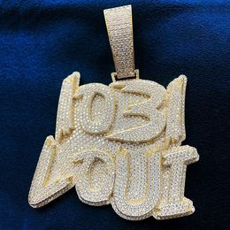 Hip Hop Custom Made Iced Out Letter Sterling Sier Vvs Moissanie Diamond Name Pendant