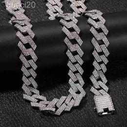 Iced Out Miami Cuban Link Chain Mens Rose Gold Chains Thick Moissanite Necklace Bracelet Fashion Hip Hop Jewelry R3LF XKKX FPJV