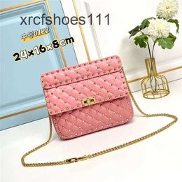 One Style Square Crossbody Bags Stud Rivet Sheepskin Designer Small Lock Casual Chain Buckle Womens Shoulder Bag High-quality Valenn Star RQAS