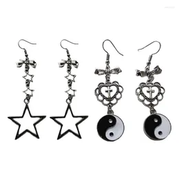 Dangle Earrings Fashionable Cutout Star Heart Dainty Bowknot Ear Studs For Fashionistas BX0C