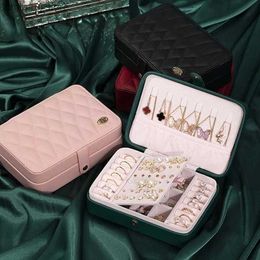 Accessories Packaging Organizers New Jewelry Box Ring Necklace Display Jewelry Organize High Quality PU Leather Earring Case Gift For Woman Y240417