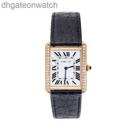 Stylish Carter Designer Watches for Men Women Tank 18k Rose Gold Diamond Set Medium Quartz Watch Womens Business Designer Wrist Watch for Men