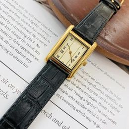 Wristwatches Very Beautiful Rectangular Vintage Roman Scale Dial Women Watch Top Luxury Leather Quartz Digital Clock Gifts For Lovers