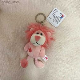 Plush Keychains Stupid Cutie Animals Plush Keychain Sheep Lion Cow Pig Plush Toys Pendant Lovely Bag Keychain Handbag Pendant Girl Birthday Gift Y240415