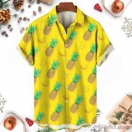 Men's T-Shirts New Summer 3D Fruit Pineapple Printed Shirts For Women Children Fashion Funny Streetwear Short Shirts Mens Hawaiian Y2k Clothing