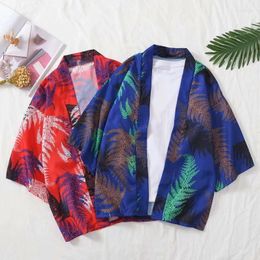 Ethnic Clothing Fashion Kimono Plant Print Haori Yukata Streetwear Unisex Beach Tops Robe Bathrobe Cosplay Japanese Harajuku Clothes