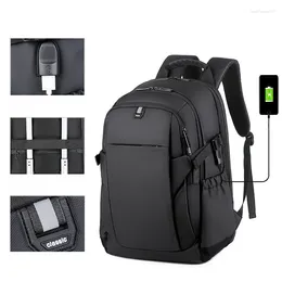 Backpack External USB Port Men Multi-layer Design Business Waterproof Laptop Backpacks Large Capacity Travel