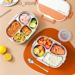 Bento Boxes New 316 Stainless Steel Japanese Style Kids Lunch Box Hits Colour Students School Bento Boxes Microwave Food Storage Containers L49