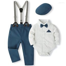 Clothing Sets 5Piece Spring Toddler Boy Luxury Baby Clothes Korean Fashion Dot Gentleman Bodysuit Pants Outfits BC1691