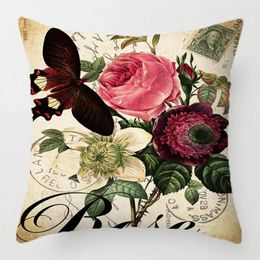 Pillow Replaceable Pillowcase Floral Print Cover Throw Set For Home Office Decor Colorful Sofa