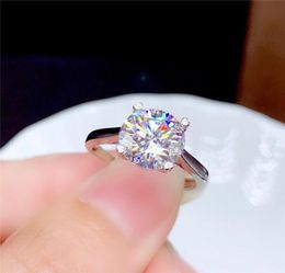Moissanite Ring 05CT 1CT 2CT 3CT VVS Lab Diamond Fine Jewellery for Women Wedding Party Anniversary Gift Real 925 Sterling Silver5480687