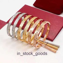 High End designer bangles for carter Full Sky Star Bracelet with Diamond Bracelet Titanium Steel Jewelry of Diamond Rose Gold Original 1:1 With Real Logo