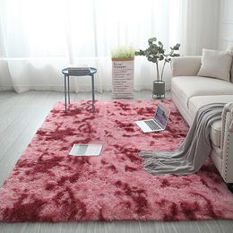 Carpets Furry Carpet Living Room Mat Modern Bedroom Nordic Style Decoration Carpet Large Size Black Gray White Non Slip Children's Rugs