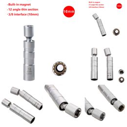 New Socket Wrench 12 Angle Repairing Thin Wall 3/8" Magnetic Drive Sockets for 14/16mm Spark Plug Removal Tool