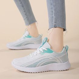 Casual Shoes Women's Chunky Sneakers Multicolor Combination With Design Mesh Panel Lace-up Front Zapatillas De Mujer