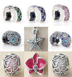 2017 Summer NEW Cosmic Stars, Multi-Colored Crystals CZ Clip Charm 925 Sterling Silver Jewellery Making For Women's Fashion Bracelet8081871