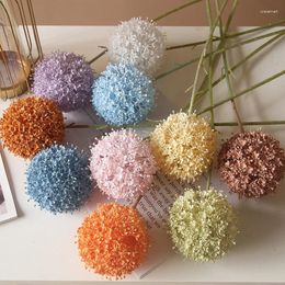 Decorative Flowers Wedding Artificial Bouquet Green Onion Ball Large Chrysanthemum Hydrangea El Auditorium Ceiling Road Lead Plastic