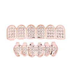 Hip Hop Jewellery 6 Top Bottom Teeth False Teeth Grillz Set Bump Lattice Dental Grills Body Jewellery Teeth Grillz3868152