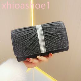 ni Bag Luxury Designer Shoulder Bag Womens Crystal Handbag Black Evening Party Light Diamond Celebrity Underarm Bag Crossbody Womens Wallet Shopping 905