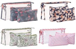 DesignerBrand Logo PVC Women039s Cosmetic Bags Potable 3pieces Set Storage Cases Waterproof Zipper Pencil Bag Mini Makeup Bag5828067