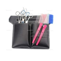 Clips Comb Case Hairdressing Barber Hair Scissors Holster Holder Tool Salon Waist Pack Belt PU Leather Bag