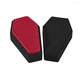 Jewelry Pouches Gothic Lint Container Box Coffin Shaped Rings Holder Gift For Enthusiast Dropship