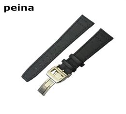 22mm NEW Black Green Nylon and Leather Watch Band strap For IWC watches262A6126928