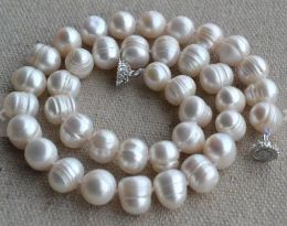 Strings 1112.5mm White Freshwater Pearl Necklace with Rhinestone Magnet Clasp