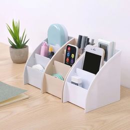 Multifunctional 3 Grid Remote Control Box Cosmetics Desktop Storage Case Stand Holder Office Stationery Phone Organiser 3 Colours