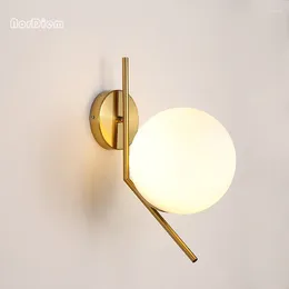 Wall Lamp Foyer Bedroom Bedside Corridor Modern Molecule LOFT Sconce Bean Glass Ball Light LED Round