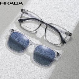 Sunglasses Frames FIRADA Fashion Magnetic Suction Eyeglasses Vintage Comfortable Square Eyewear Prescription Glasses Frame For Men Women