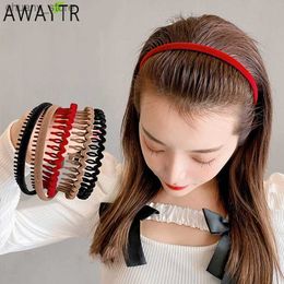 Headbands AWAYTR 2022 Best Selling New Styles Fashion Wave All-match Scrub Wavy Hair Band Headband for Women Girl Hair Accessories Y240417