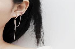 925 sterling silver earring original design Chain star conical triangle Double pierced hole ear ring ear bone trend boy girl jew255510982