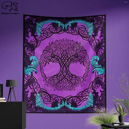 Tapestries Tree Of Life Tapestry Celtic Wall Hanging Pagan And Witchy Home Decor Art Print Eclectic Funky - Pastel Goth Purple