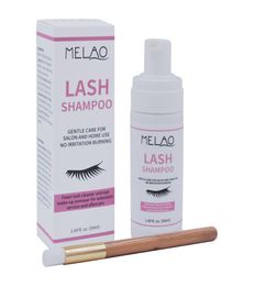 Melao 50ml Eyelash Cleanser Foam Shampoo Pump Design Cleaning Eye Lashes Eyelash Extension Eyes Makeup with Brush Beauty Set7841731