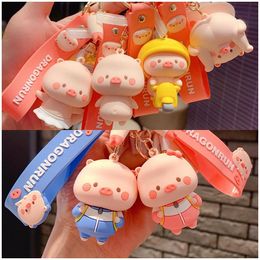 New Genuine Student Couple Piggy Cute Doll Keychain Car Pendant Cute Cartoon Bag Small Pendant